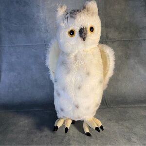 2012‎ Hansa Creations Rotating Head Snowy Owl 17” Stuffed Plush Bird Realistic